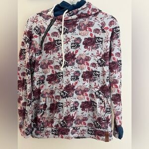 Ampersand Ave Floral Pullover Hooded Size Medium